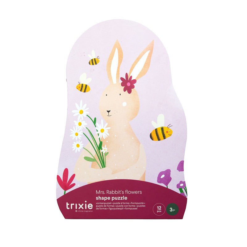 Vormenpuzzel - Mrs. Rabbits bloemen - 12 stuks