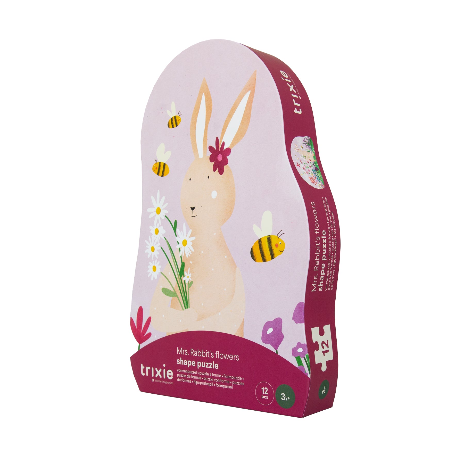 Vormenpuzzel - Mrs. Rabbits bloemen - 12 stuks
