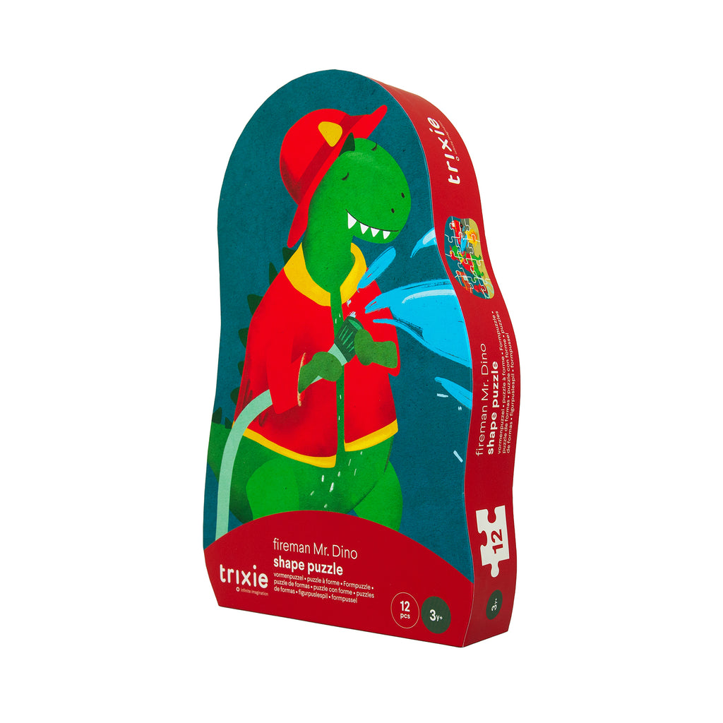Vormenpuzzel - Brandweerman Mr. Dino  - 12 stuks