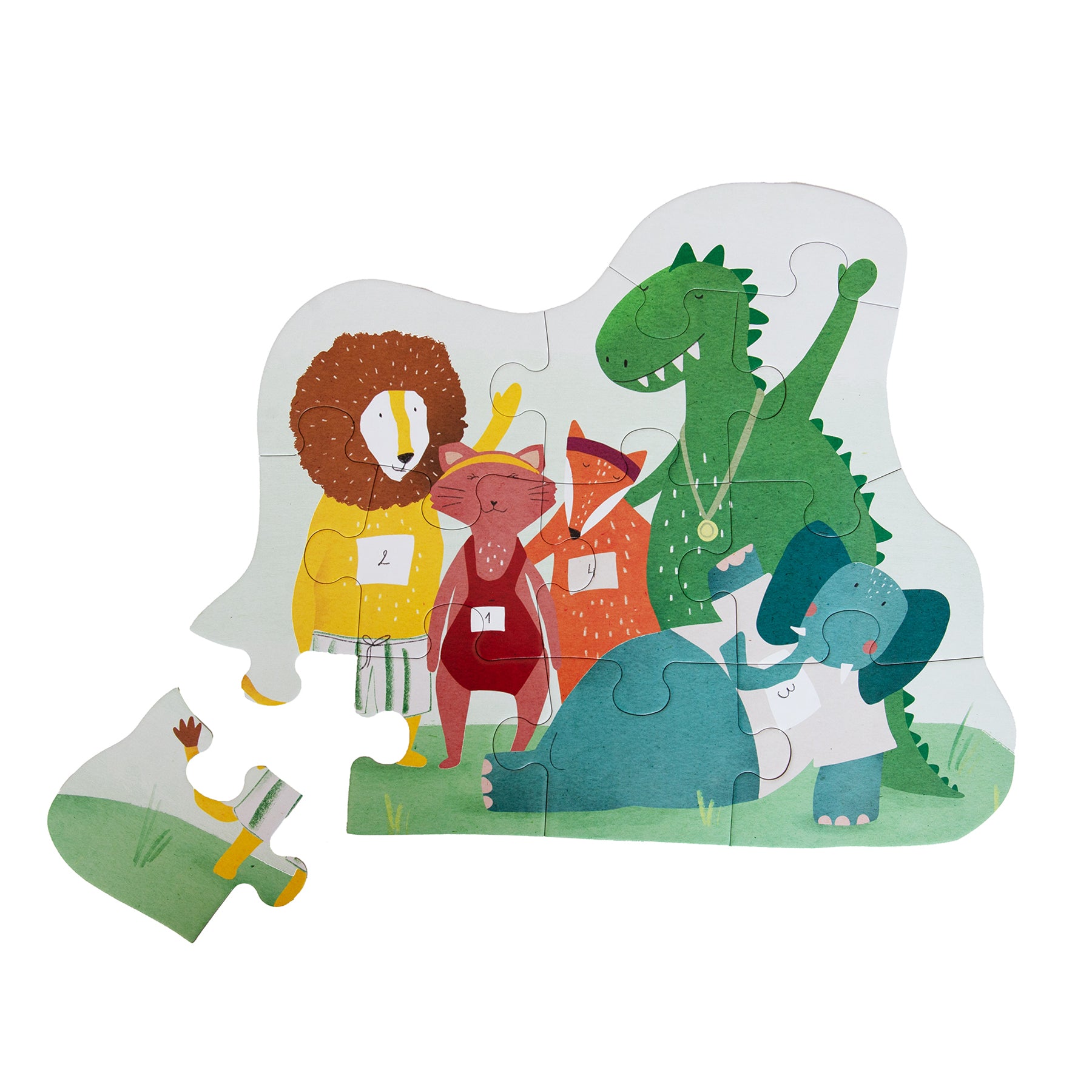 Vormenpuzzel - Dierenvrienden - 12 stuks