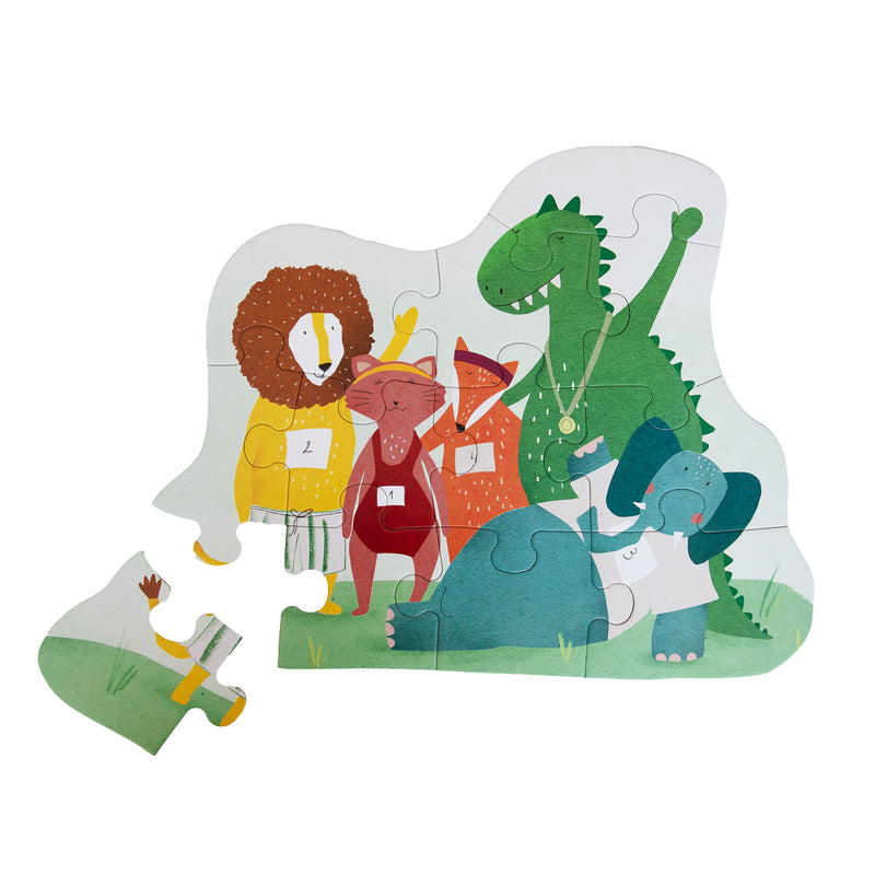 Vormenpuzzel - Dierenvrienden - 12 stuks