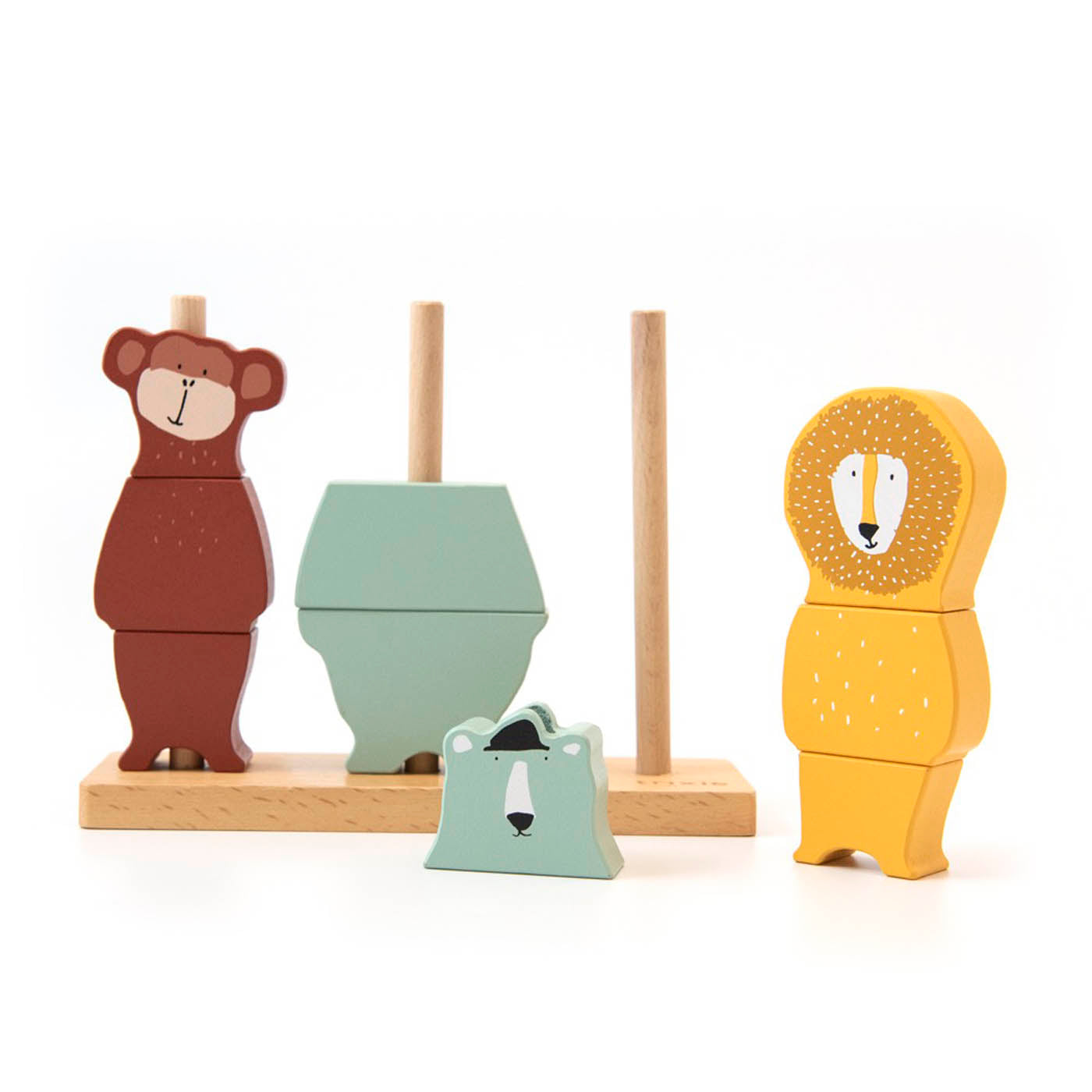 Houten dieren puzzel stapelaar