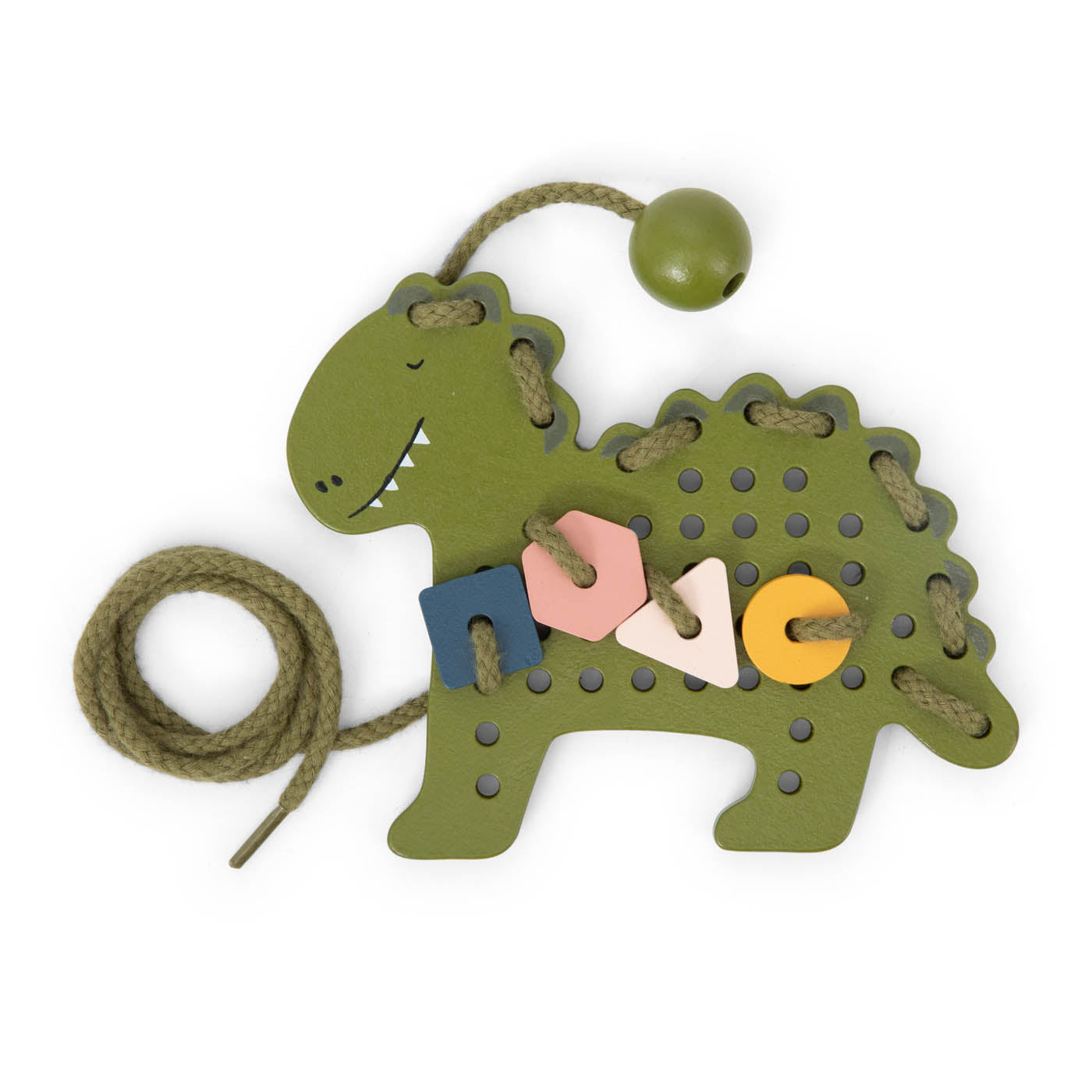Houten rijgspel met dieren