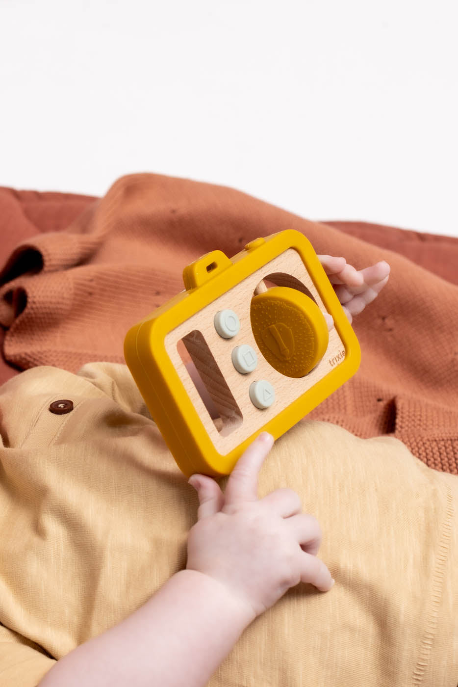Houten baby camera met siliconen - Mr. Lion