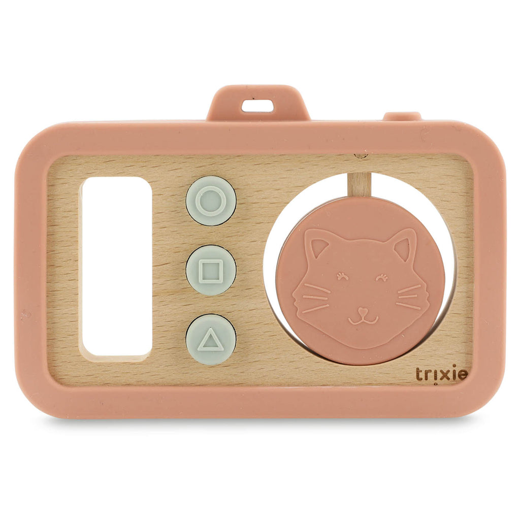 Houten baby camera met siliconen - Mrs. Cat