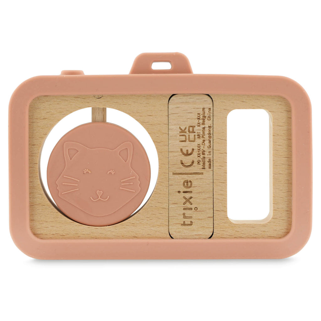 Houten baby camera met siliconen - Mrs. Cat