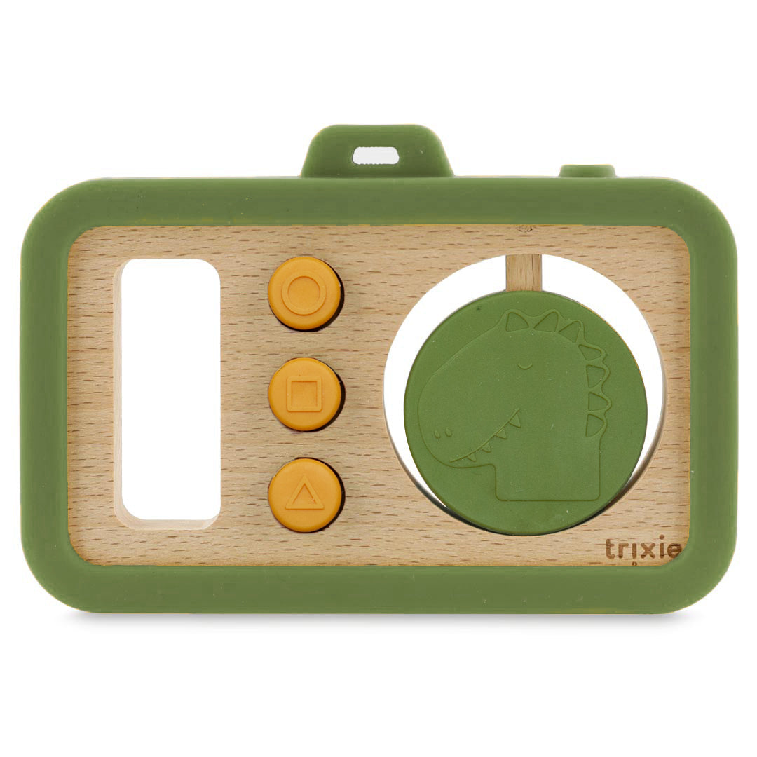 Houten baby camera met silicone - Mr. Dino