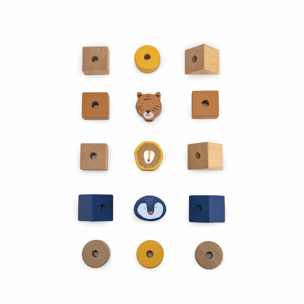 Wooden animal blocks stacker