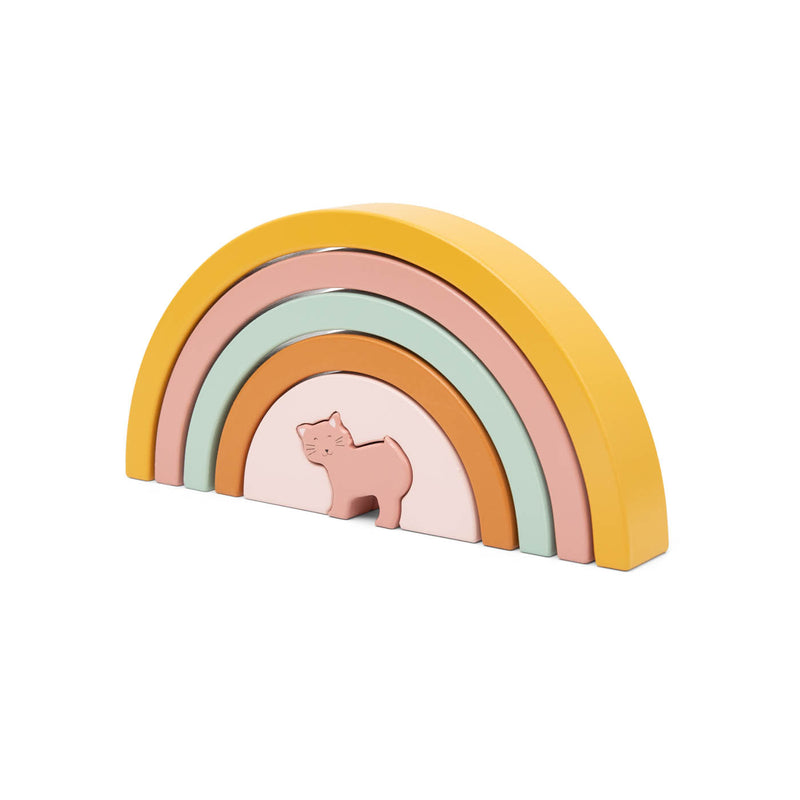 Houten stapelregenboog - Mrs. Cat