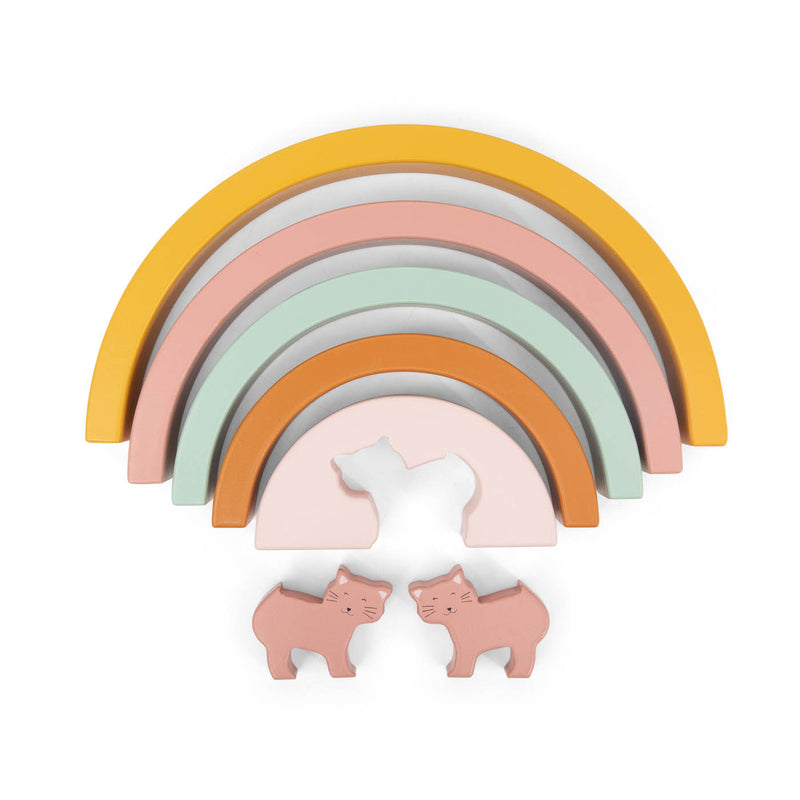 Houten stapelregenboog - Mrs. Cat