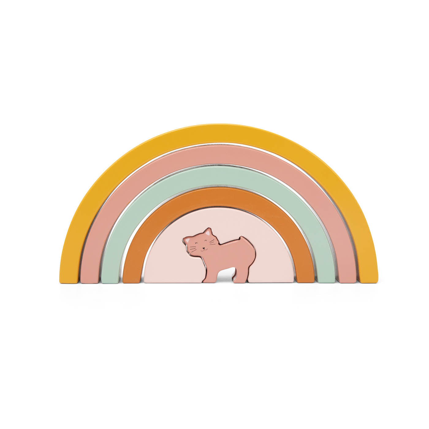 Houten stapelregenboog - Mrs. Cat