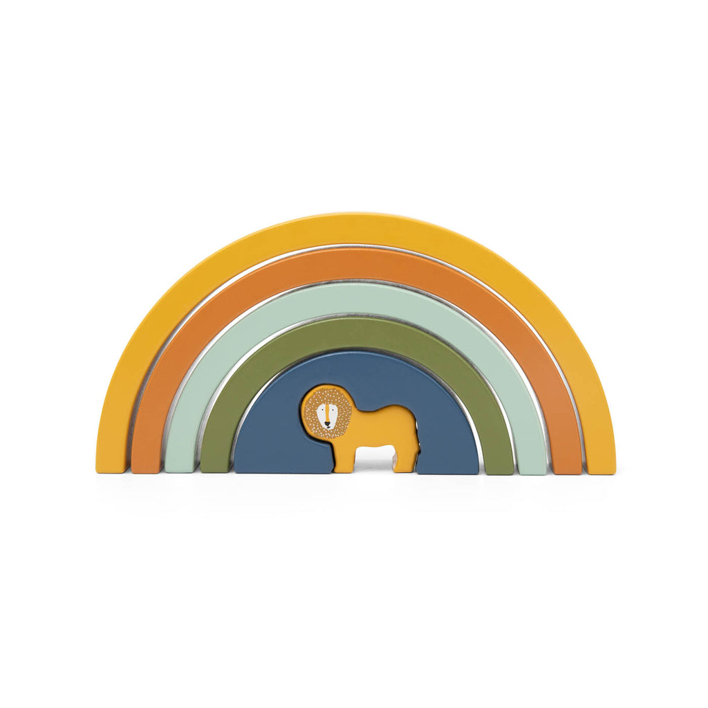 Houten stapelregenboog - Mr. Lion
