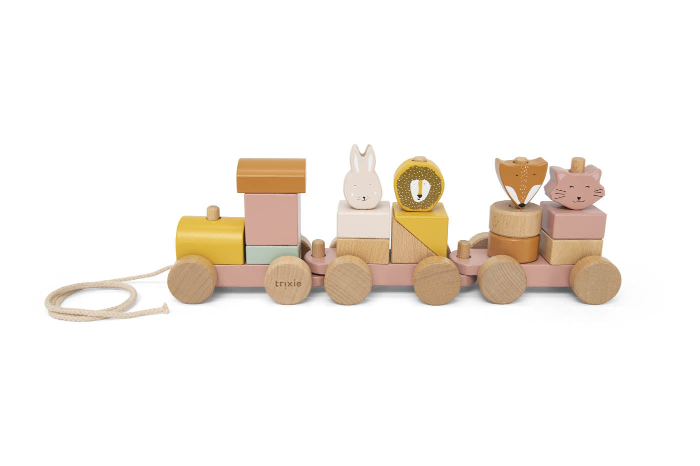 Houten dierentrein - Mrs. Cat