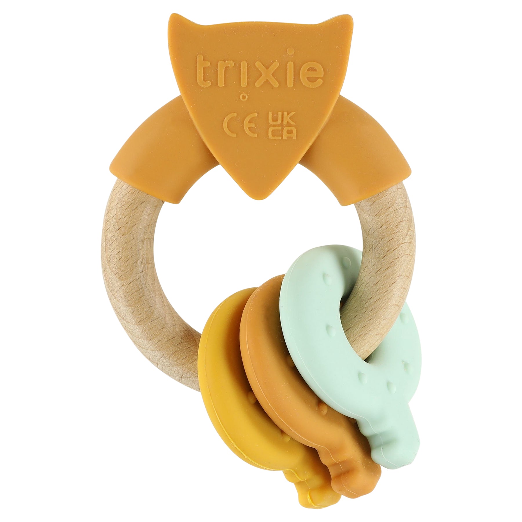 Houten activiteitenring met silicone - Mr. Fox