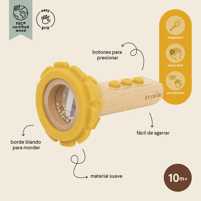 Wooden silicone flashlight - Mr. Lion