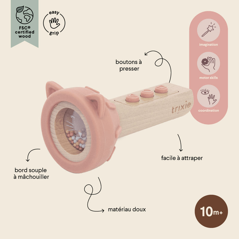Wooden silicone flashlight - Mrs. Cat