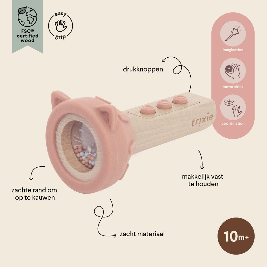 Wooden silicone flashlight - Mrs. Cat