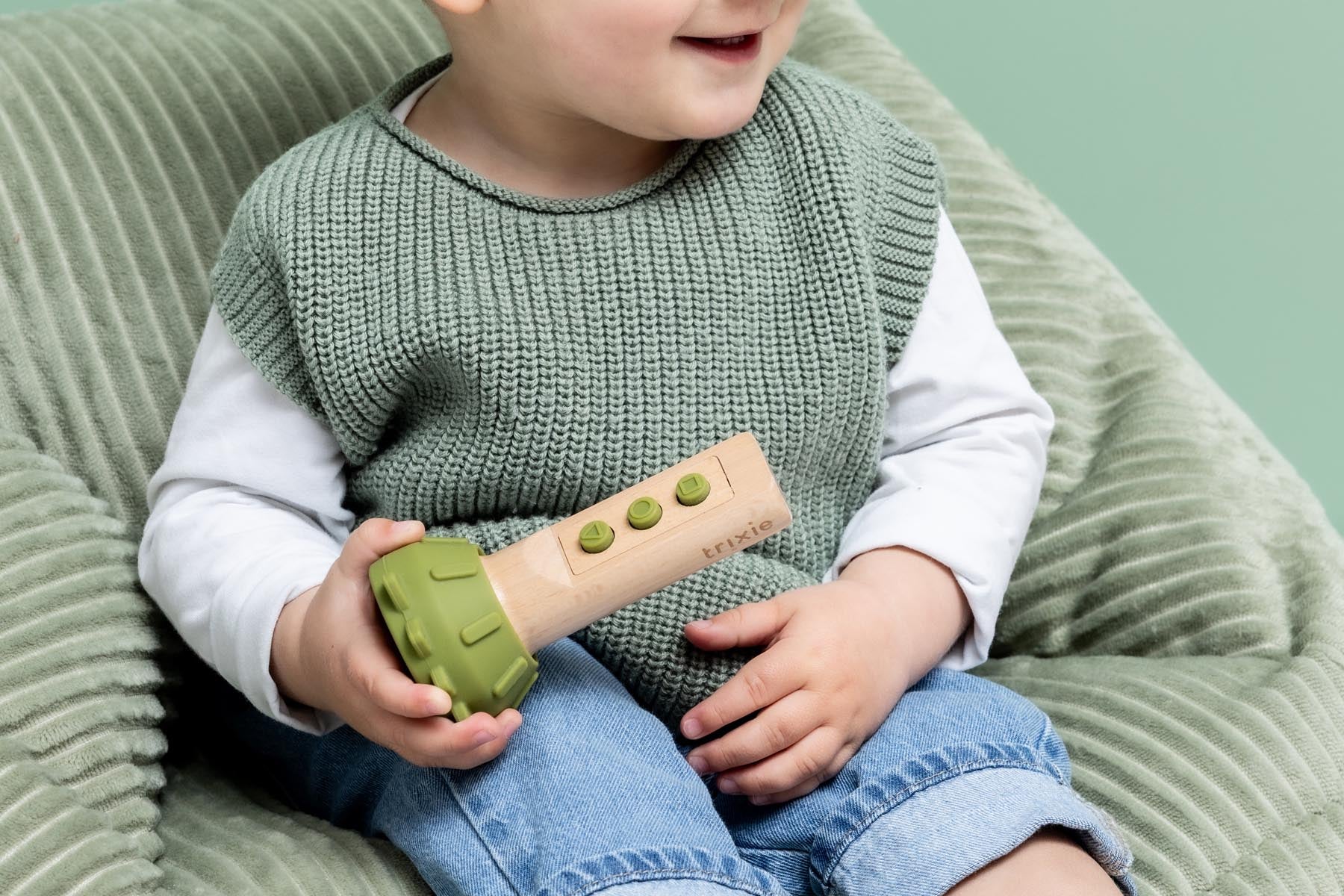 Wooden silicone flashlight - Mr. Dino