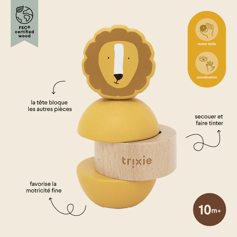 Wooden rattle stacker - Mr. Lion