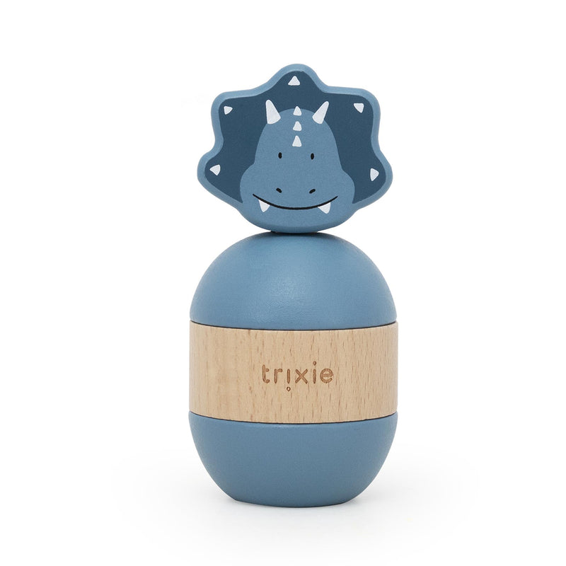 Wooden rattle stacker - Mr. Triceratops
