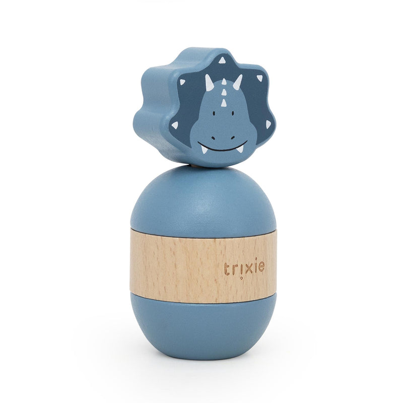 Wooden rattle stacker - Mr. Triceratops