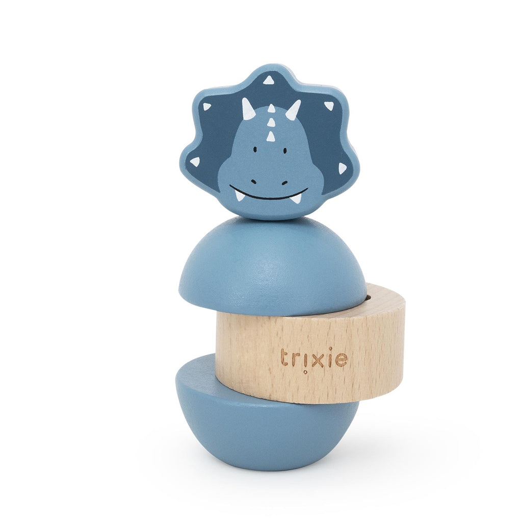 Wooden rattle stacker - Mr. Triceratops