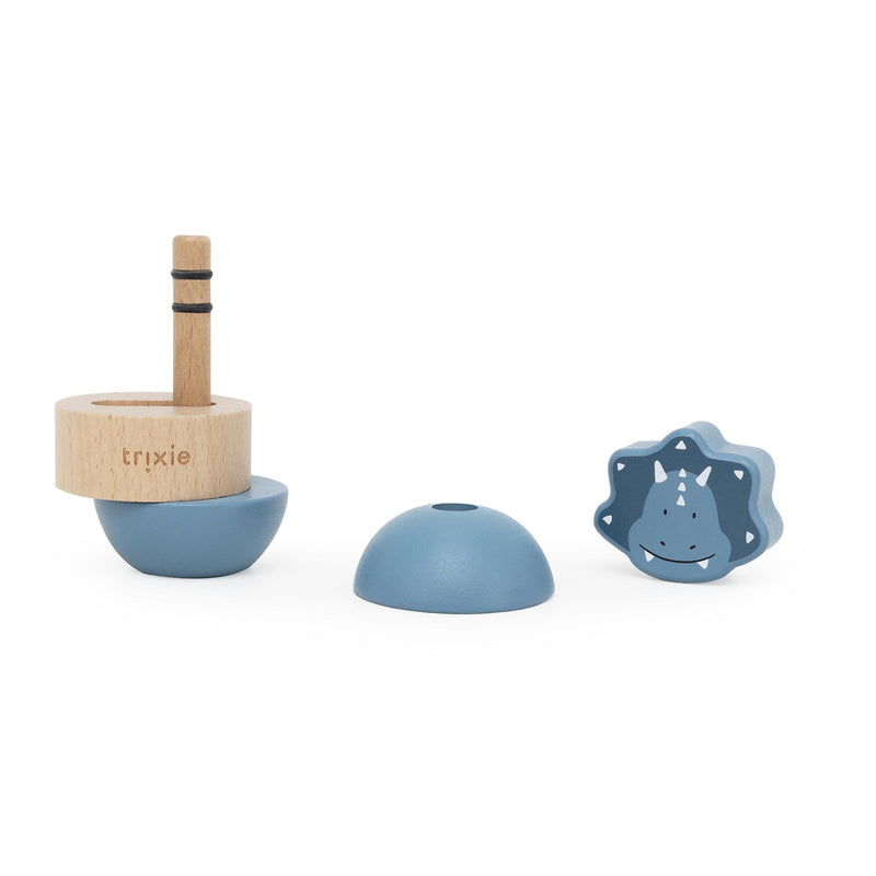 Wooden rattle stacker - Mr. Triceratops