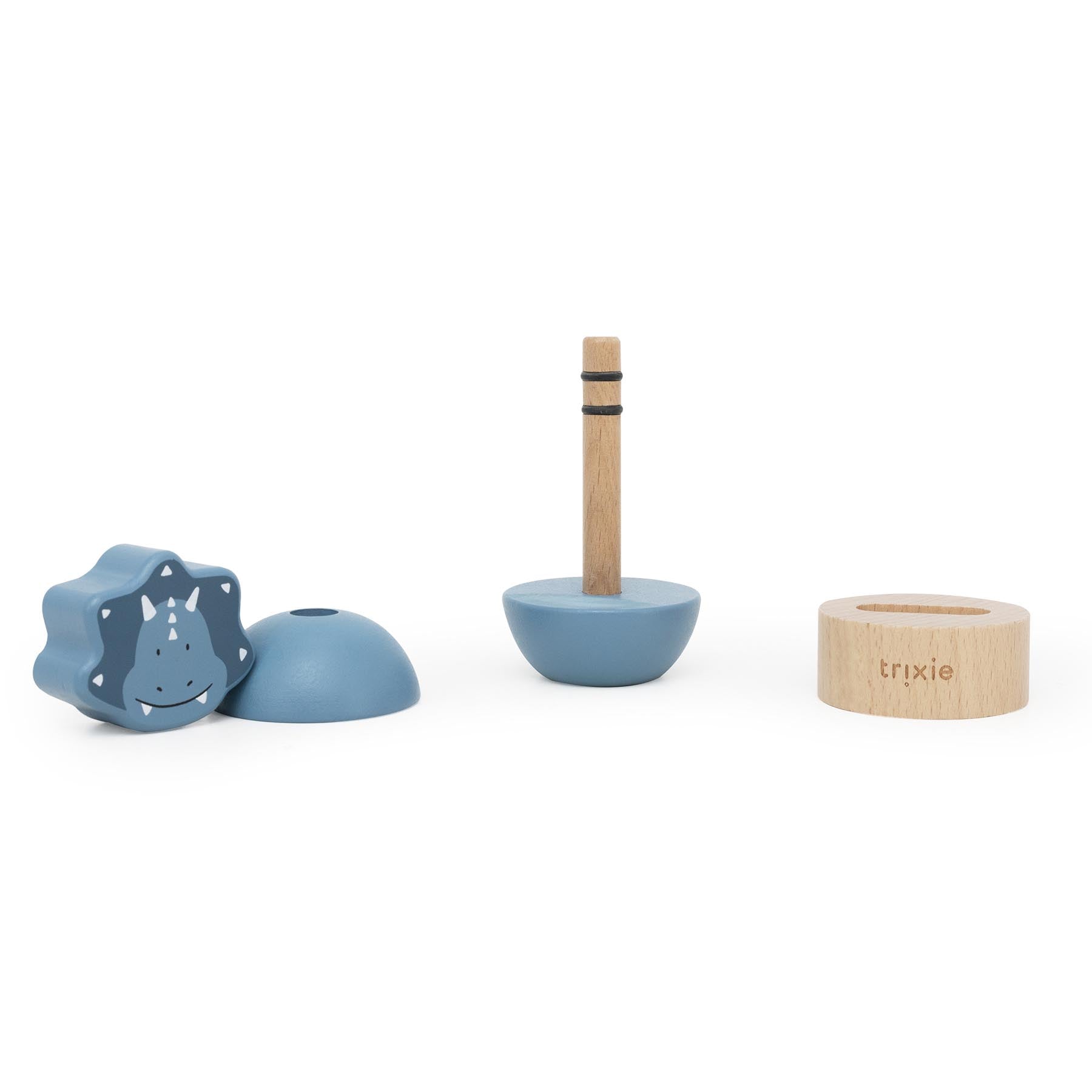 Wooden rattle stacker - Mr. Triceratops
