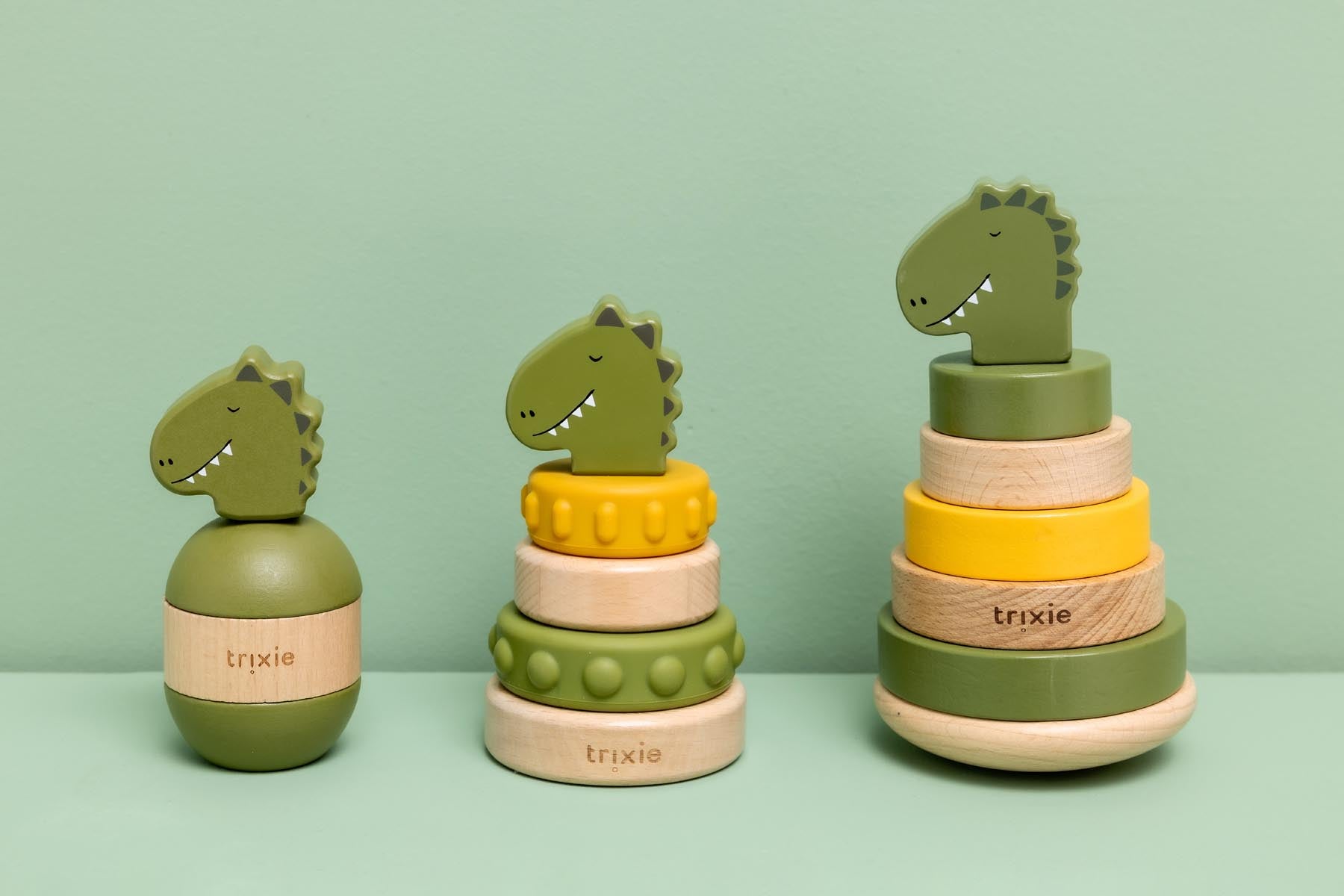 Wooden rattle stacker - Mr. Dino