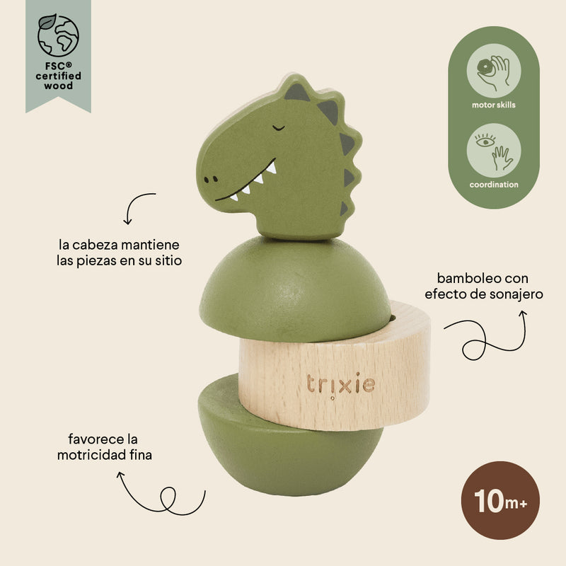 Wooden rattle stacker - Mr. Dino