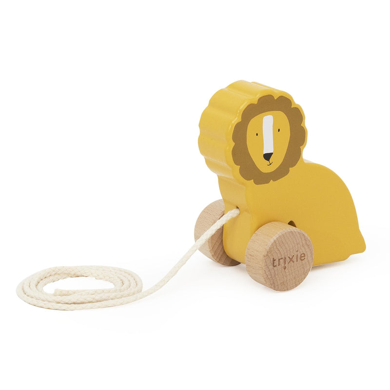 Wooden small pull along toy - Mr. Lion