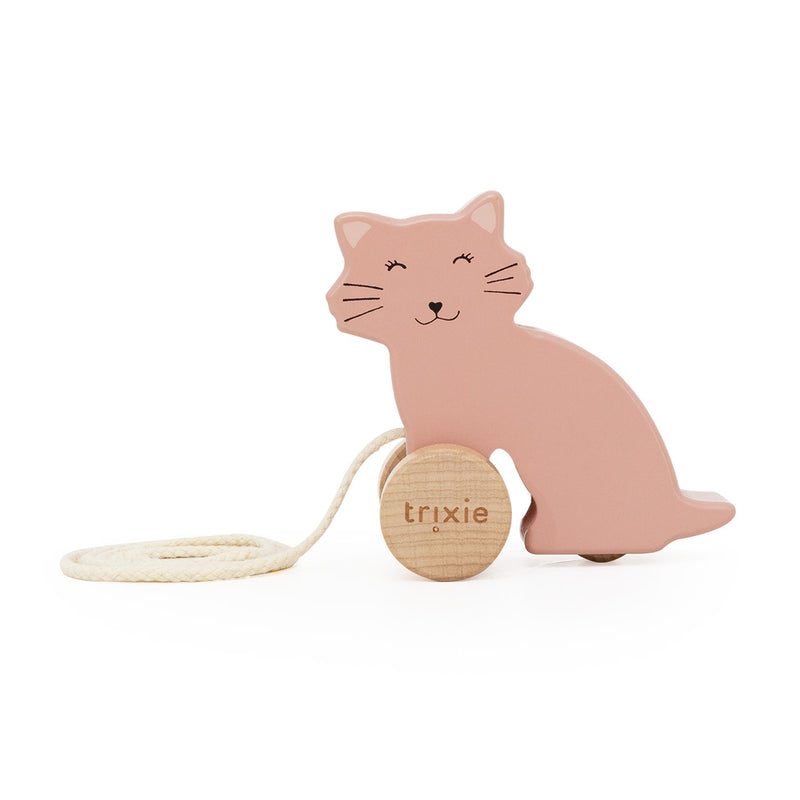 Wooden small pull along toy - Mrs. Cat