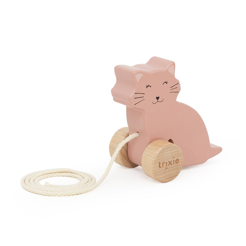 Wooden small pull along toy - Mrs. Cat