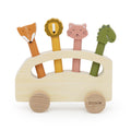Wooden pop-up animal bus