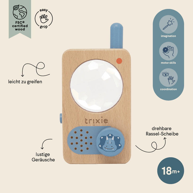 Wooden walkie talkie - Mr. Triceratops