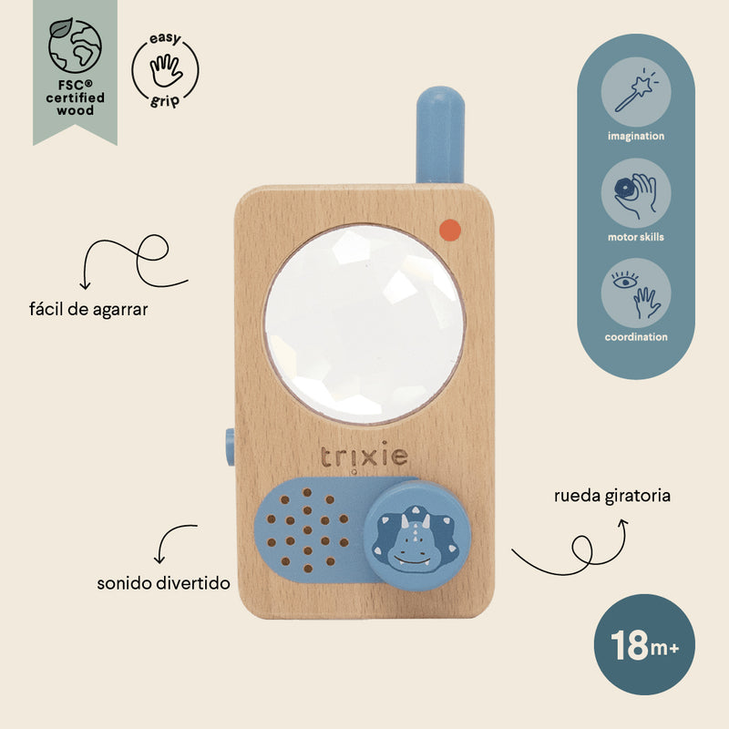 Wooden walkie talkie - Mr. Triceratops
