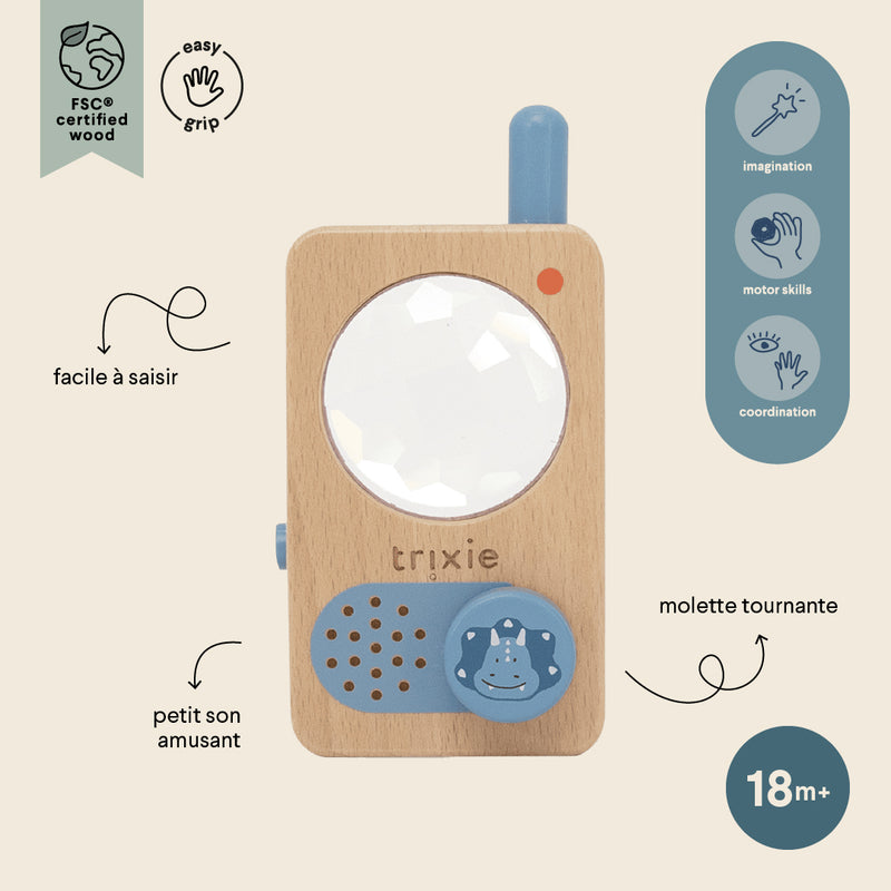 Wooden walkie talkie - Mr. Triceratops