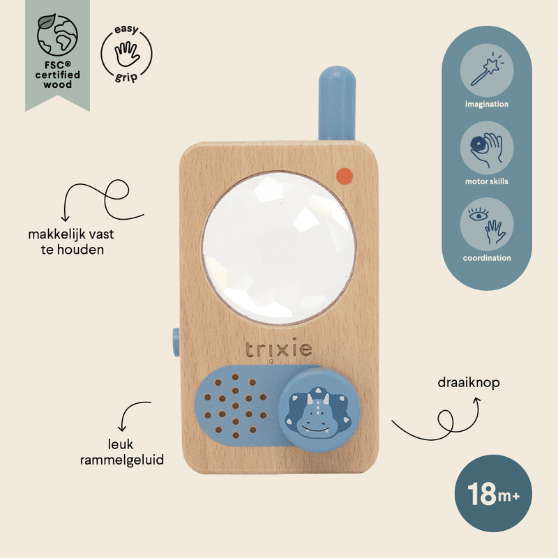 Wooden walkie talkie - Mr. Triceratops