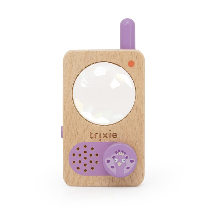 Houten walkie talkie - Mrs. Peacock