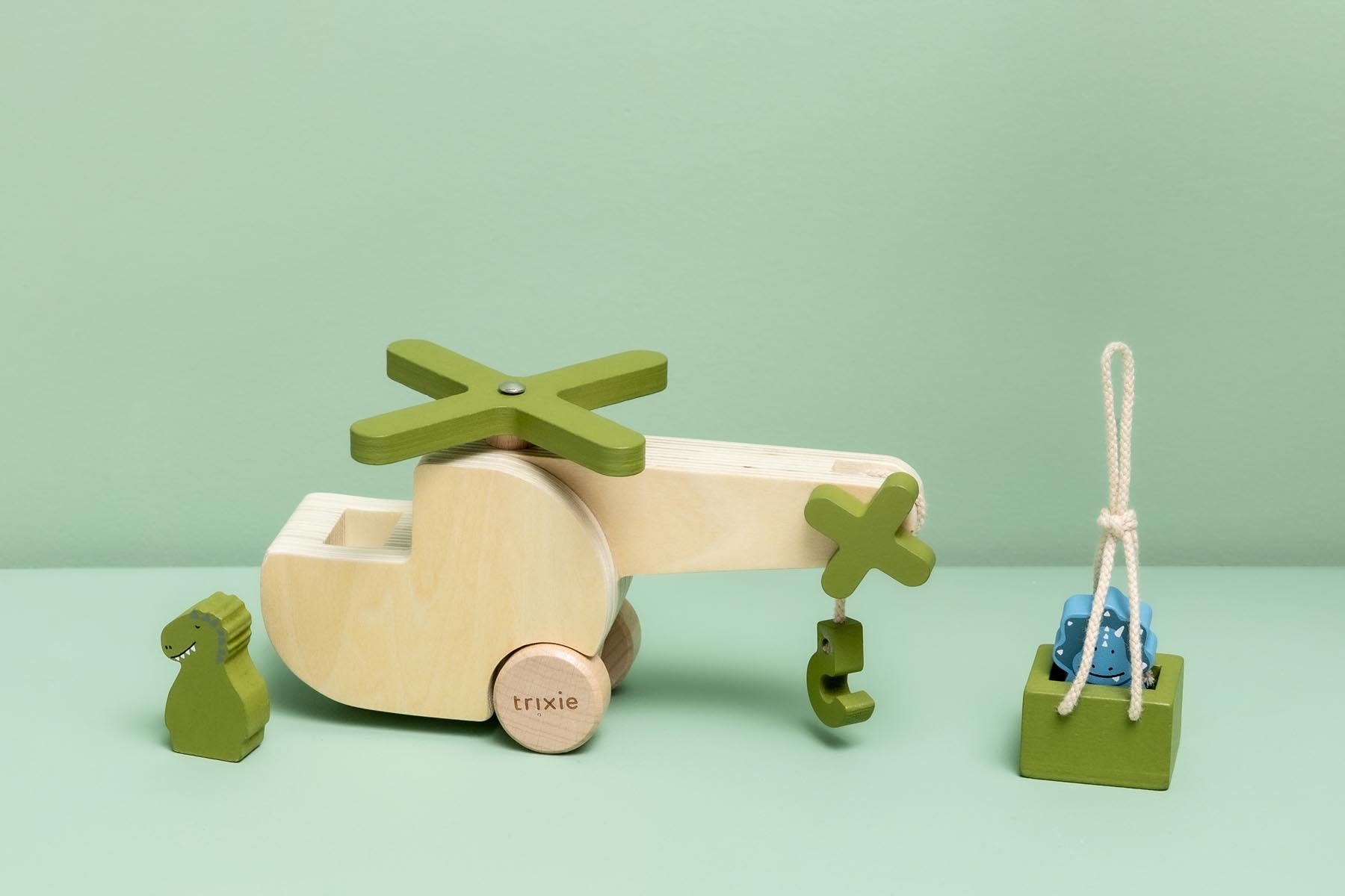 Wooden animal helicopter