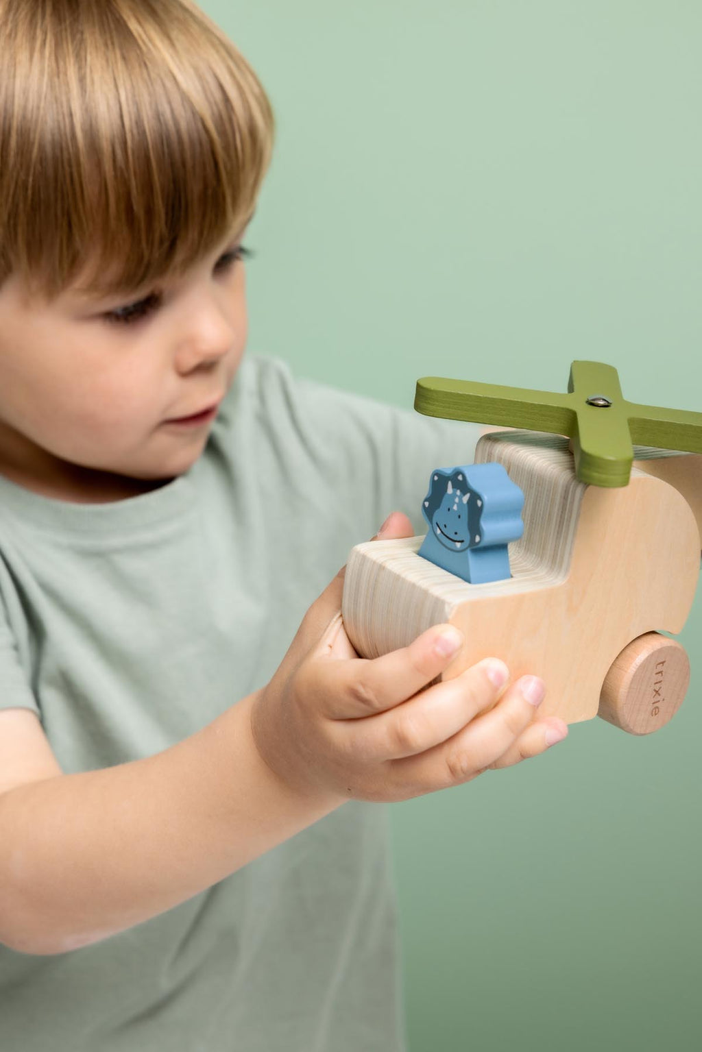 Wooden animal helicopter