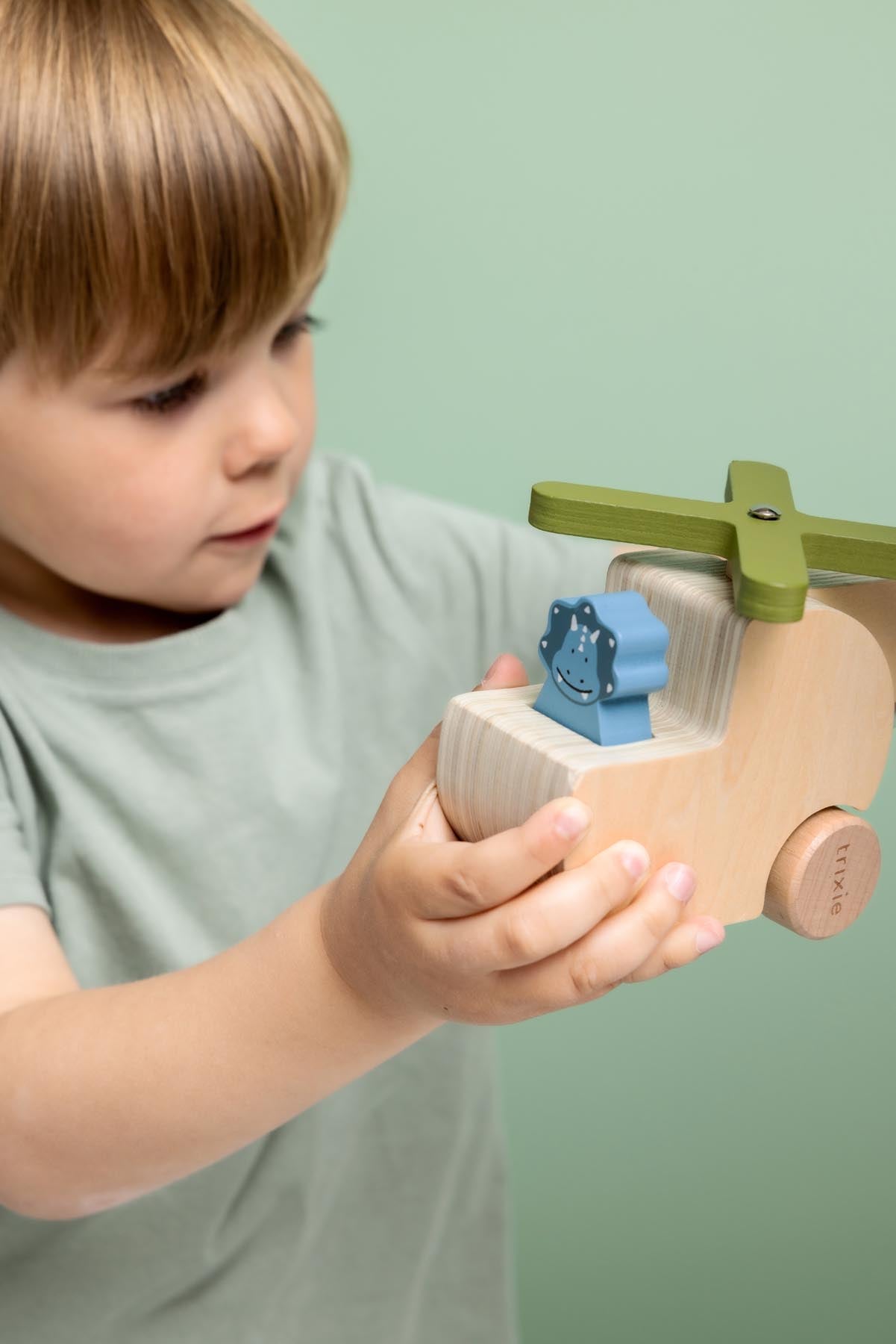 Wooden animal helicopter
