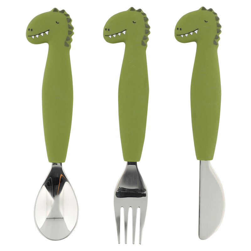 Siliconen eetset 3 stuks - Mr. Dino