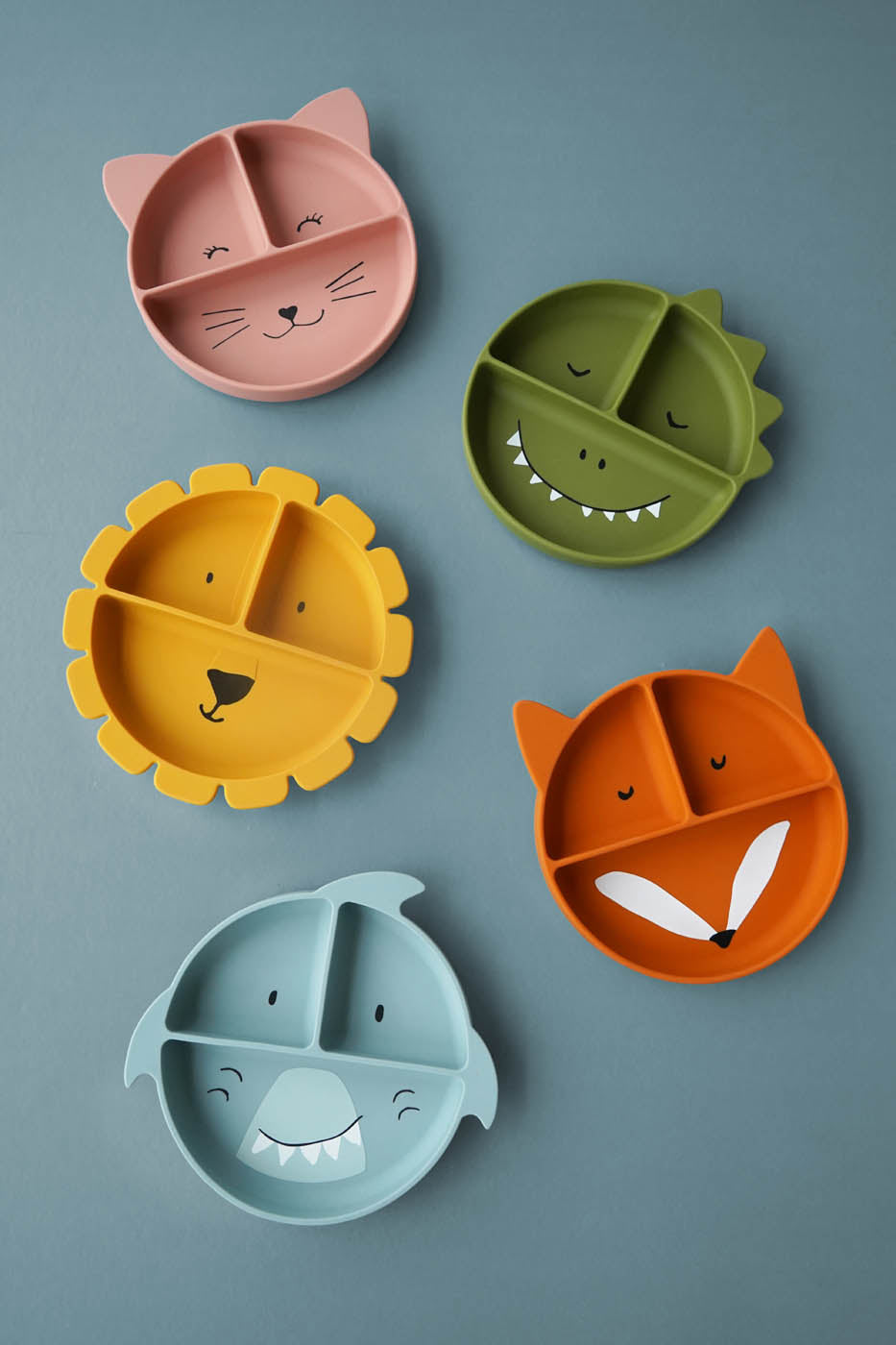 Siliconen bord met vakjes en zuignap - Mr. Fox