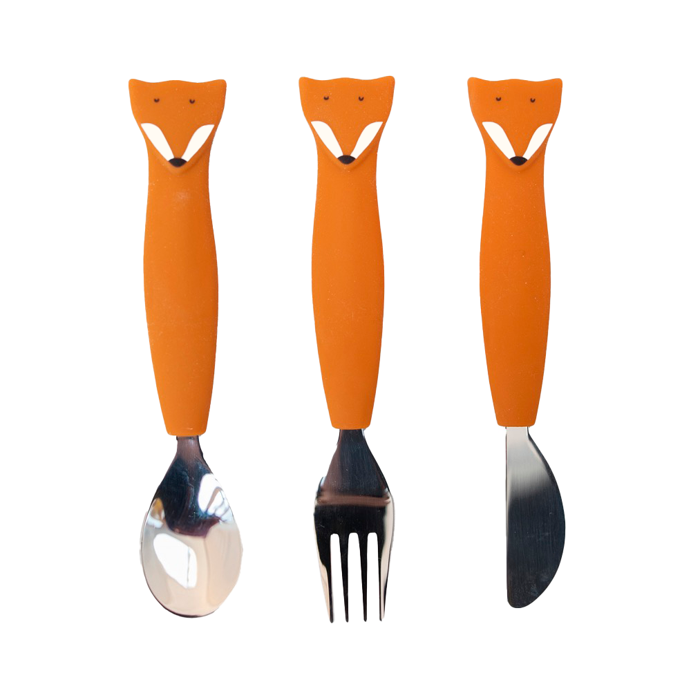Siliconen eetset 3 stuks - Mr. Fox