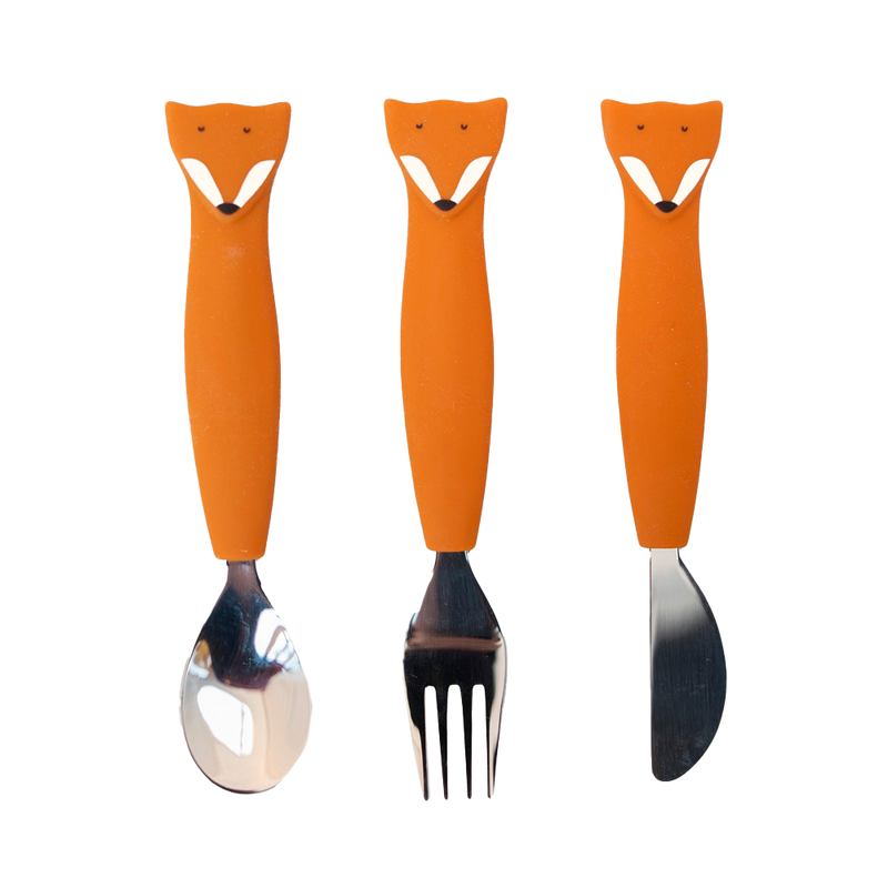 Siliconen eetset 3 stuks - Mr. Fox