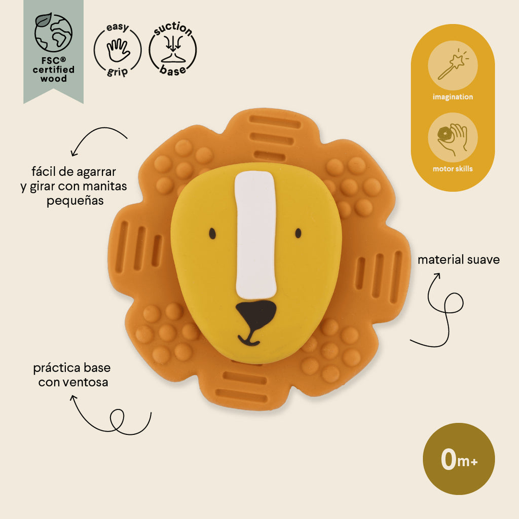 Siliconen spinner met zuignap - Mr. Lion