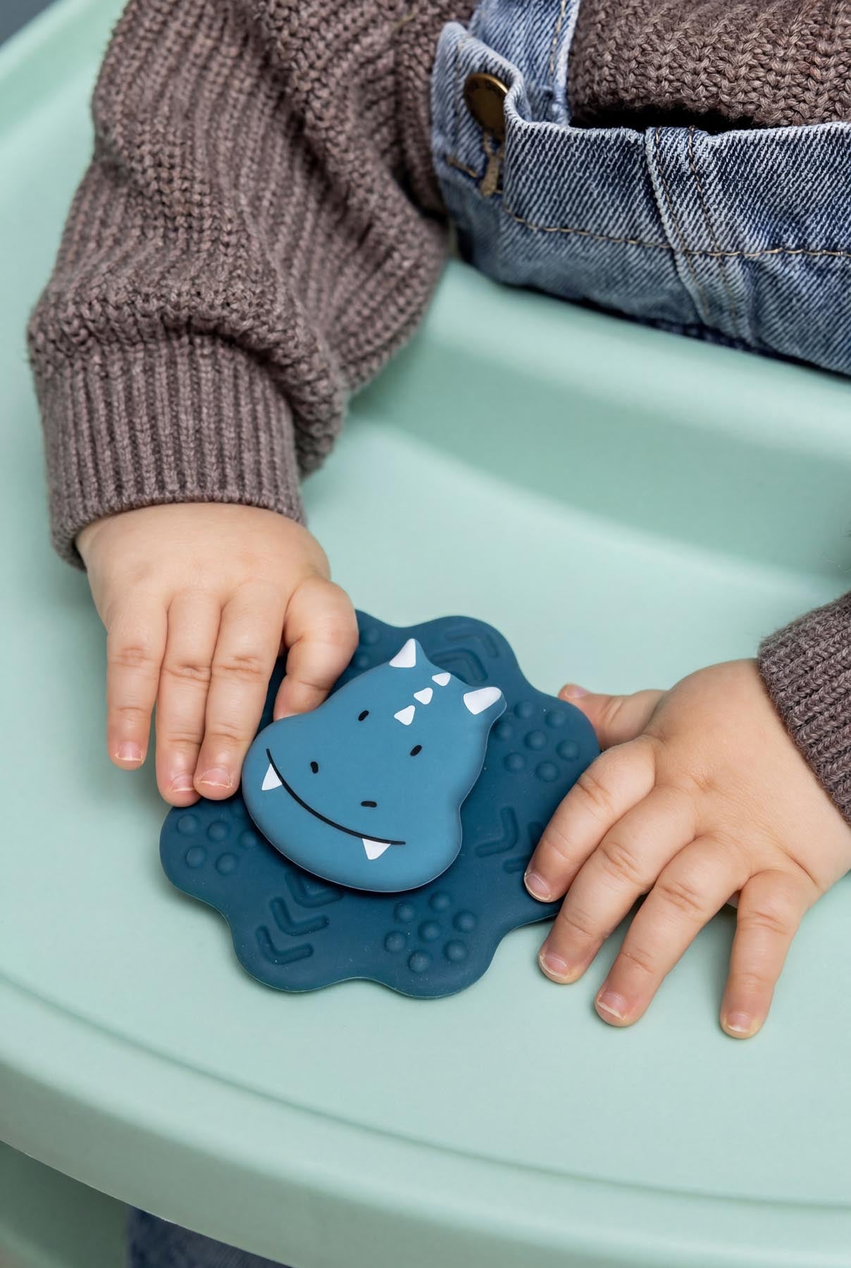 Siliconen spinner met zuignap - Mr. Triceratops