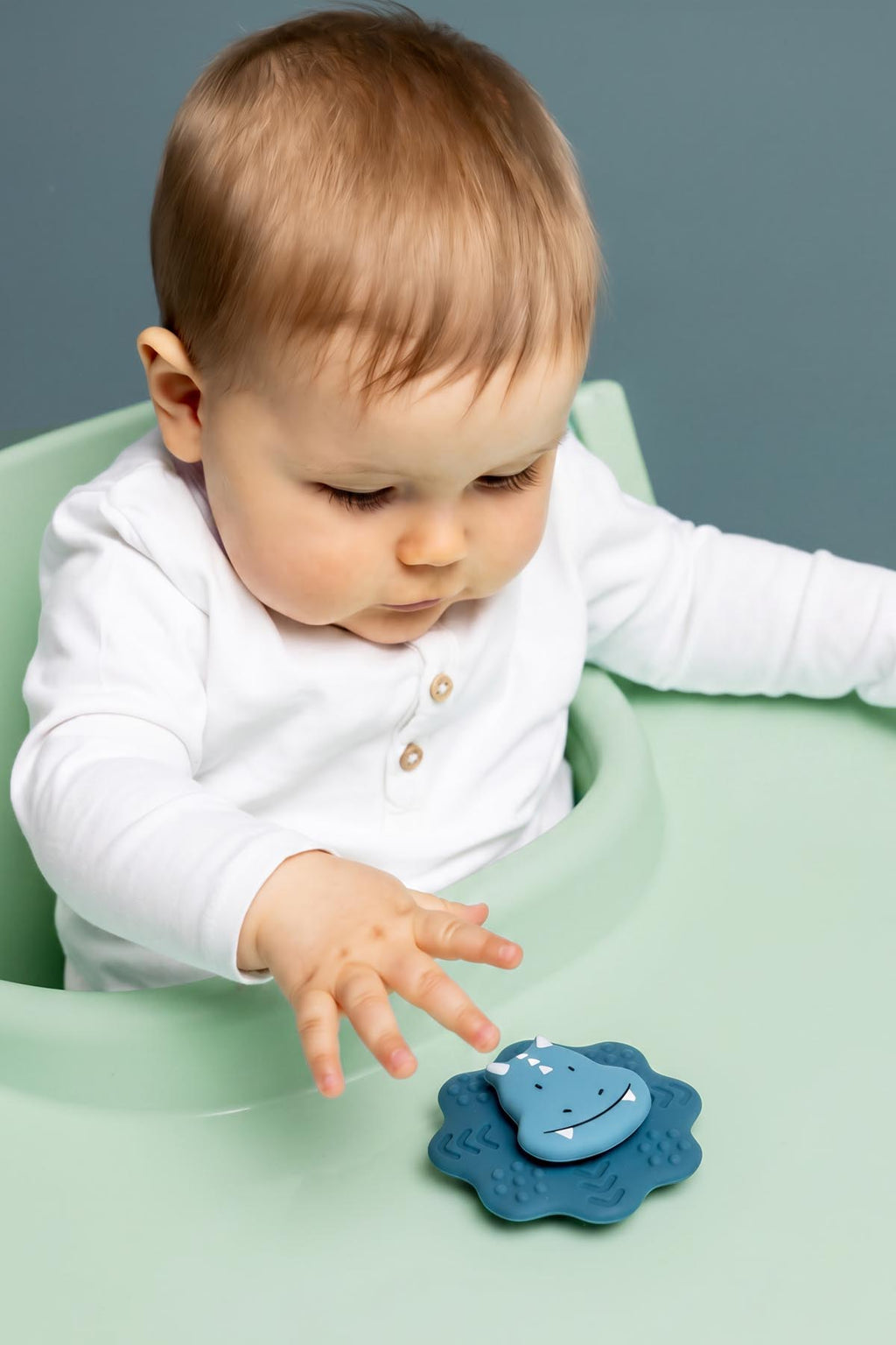 Siliconen spinner met zuignap - Mr. Triceratops