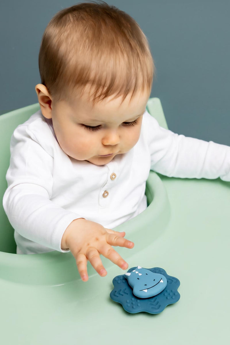 Siliconen spinner met zuignap - Mr. Triceratops